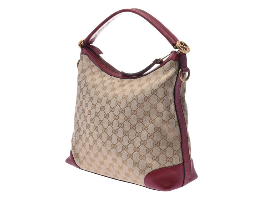 Gucci leather bag hobo red beige Miss striking GG GG Red Tan